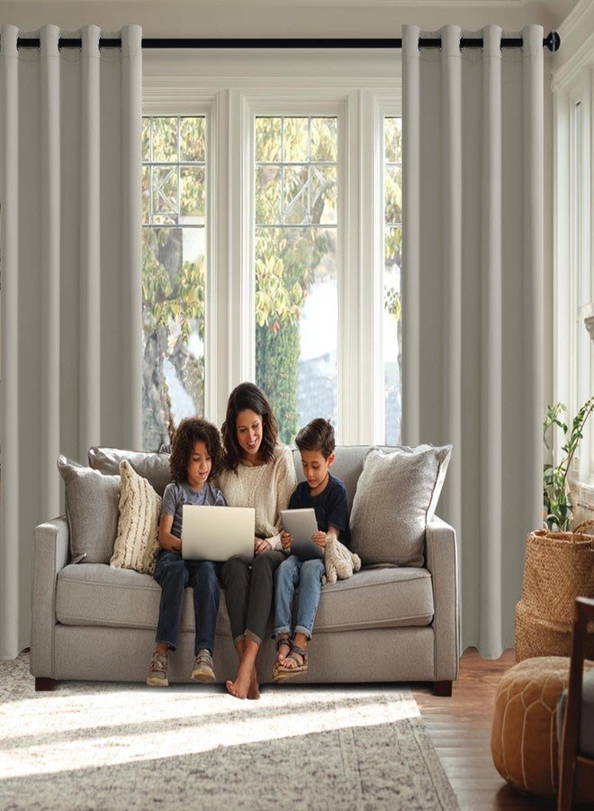 JIUZHEN Blackout Curtains with Tiebacks-Thermal Insulated and Light Blocking,2 Panels, 42 x 45 Inch,Silver Grey - Image 3